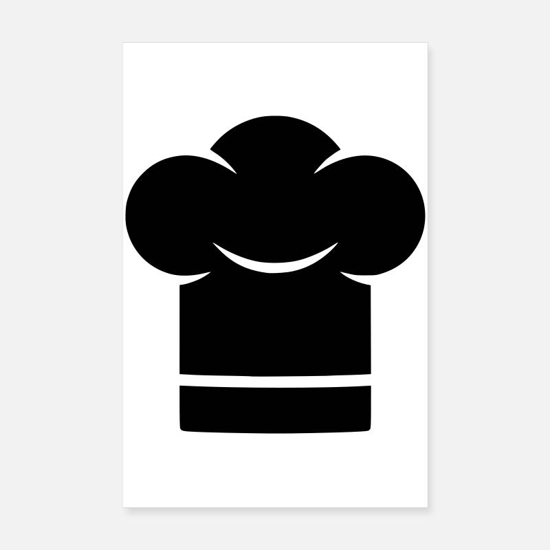 Chef's Hat Chef Hat Silhouette Poster 8" x 12" (20x30 cm)