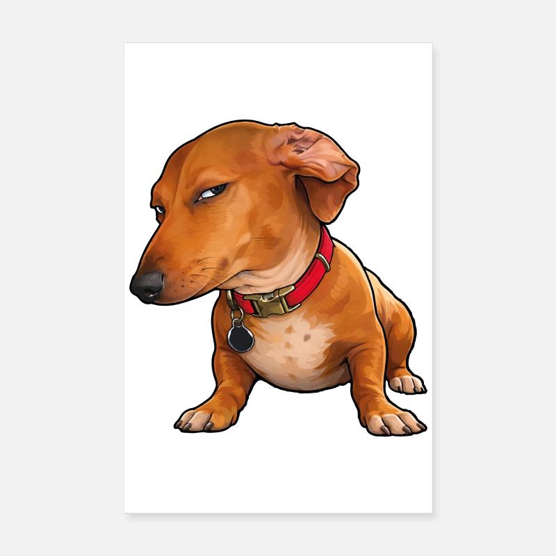 Regard de côté du teckel lundi Poster 20 x 30 cm