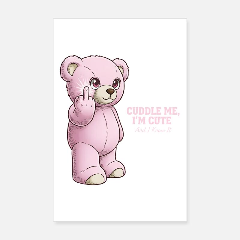 Pink Bär - Poster 20x30 cm - Weiß