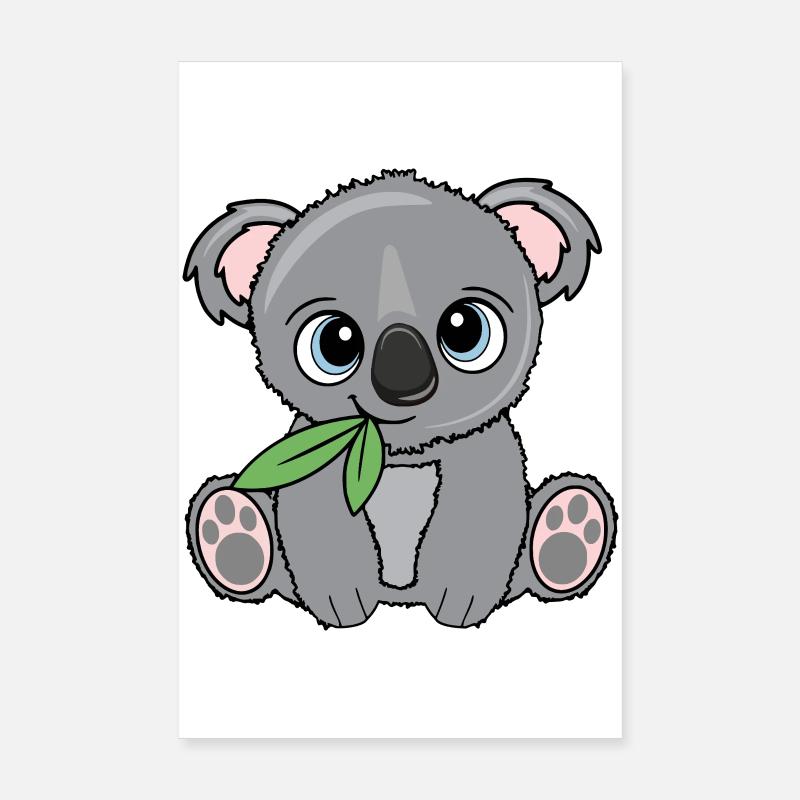 Small koala with leaf Poster 8" x 12" (20x30 cm)