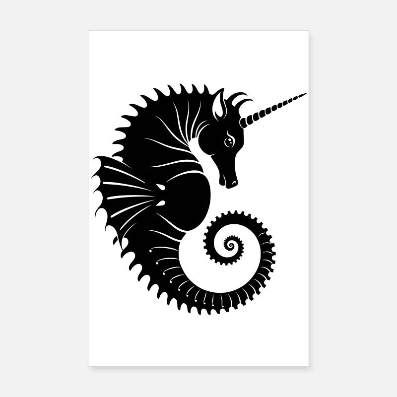 Licorne Hippocampe – Créature Marine Mystique Poster 20 x 30 cm