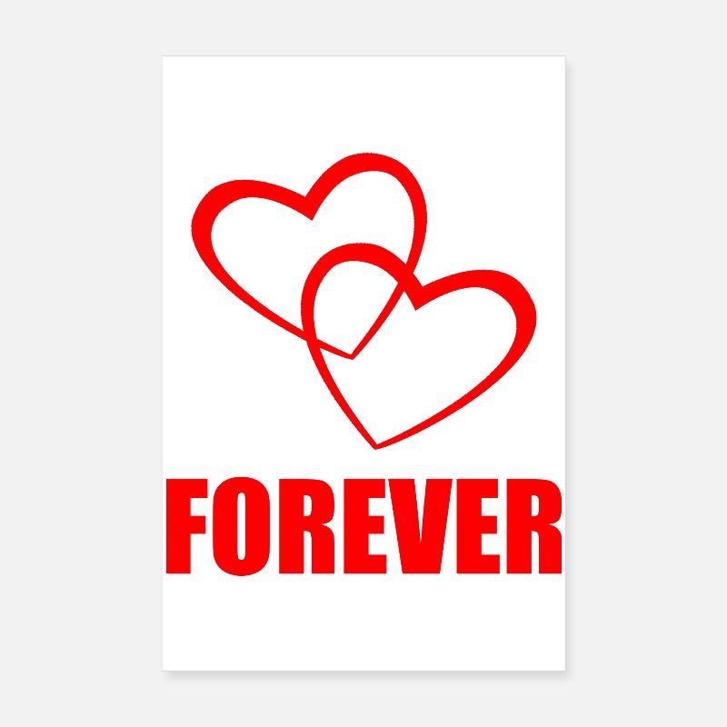FOREVER – Conception de cœur pour couples et amour véritable Poster 20 x 30 cm