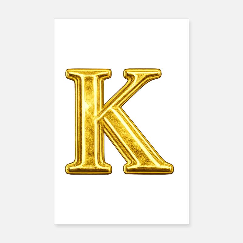 K Goldenes Monogramm Poster 20x30 cm