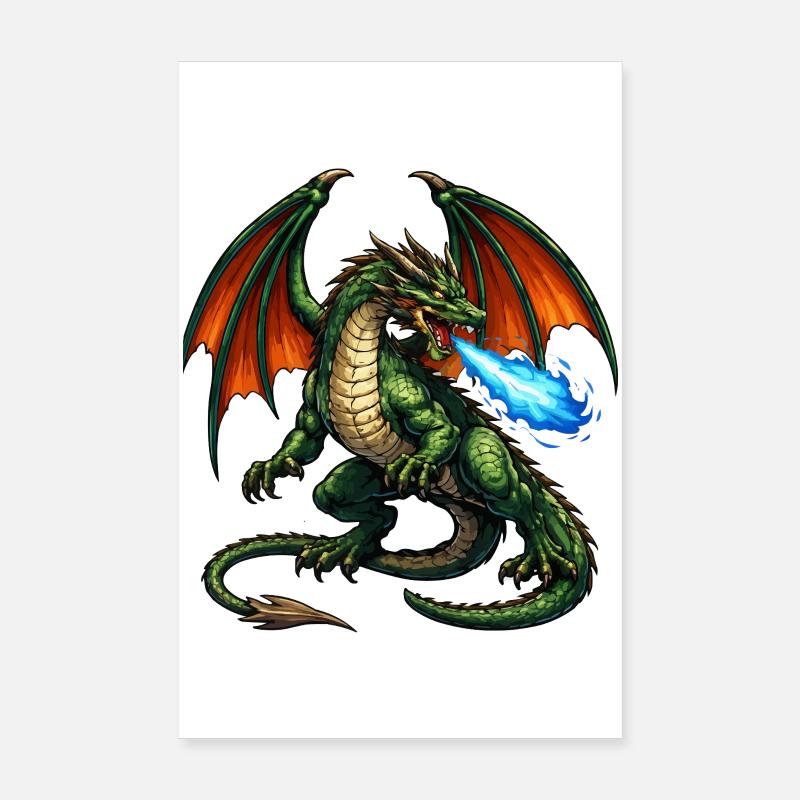 Dragon de Feu : Tempête de Flammes Poster 20 x 30 cm