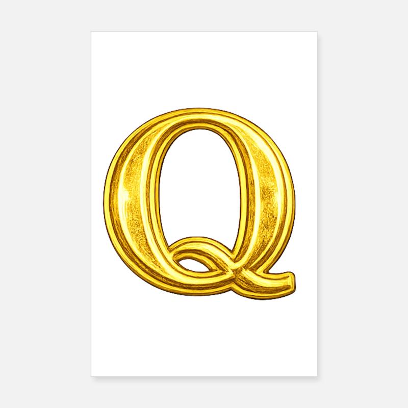 Emblème Q doré Poster 20 x 30 cm