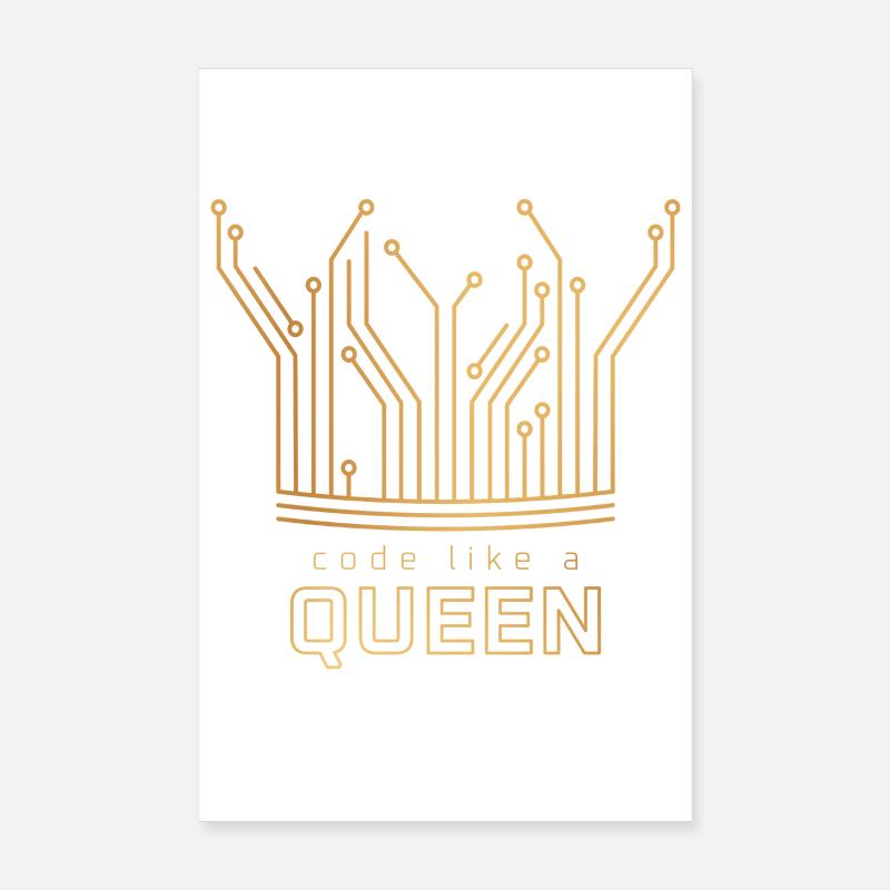 Code Like a Queen Poster 20x30 cm