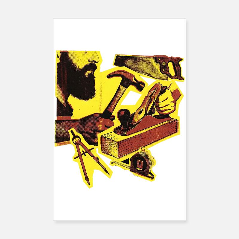 Artisan Charpentier Charpentier Menuisier Vintage Poster 20 x 30 cm
