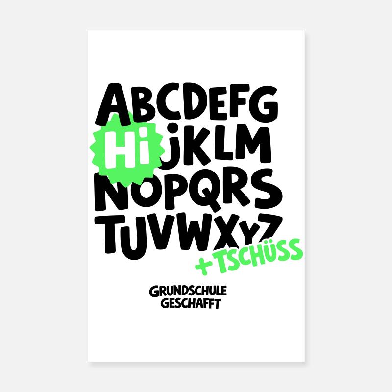 Grundschule Abschluss Shirt ABC Poster 20x30 cm