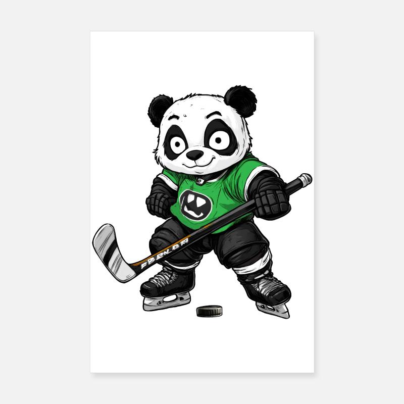 Eishockeyspieler Panda Poster 20x30 cm