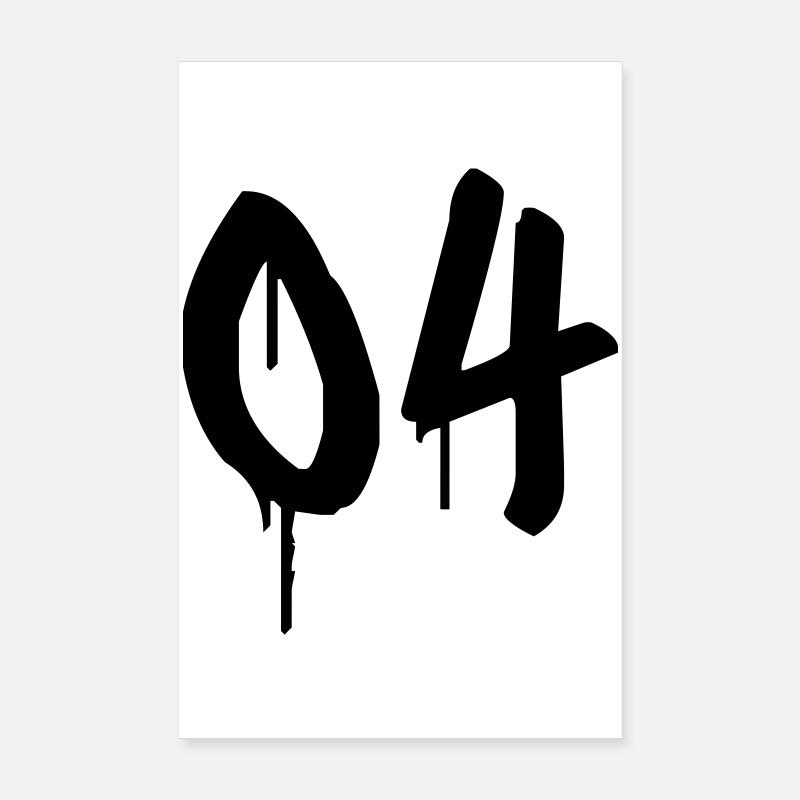 Nombre 04 Style Graffiti Urbain Poster 20 x 30 cm