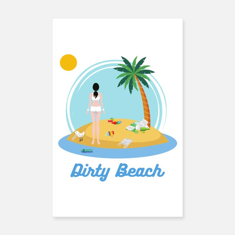 Schmutziger Strand Poster 20x30 cm