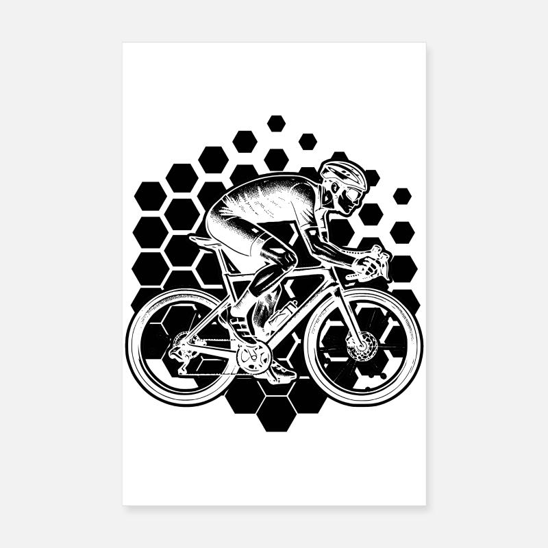 Idée cadeau pour un vélo de route avec vélo de route Poster 20 x 30 cm