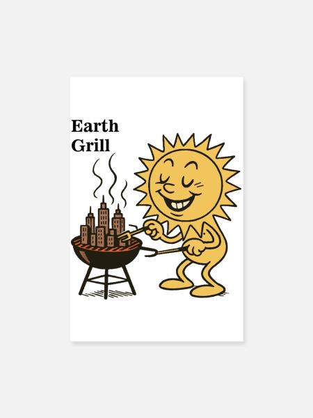 Sun Urban Barbecue - Poster 8" x 12" (20x30 cm) - white - Front