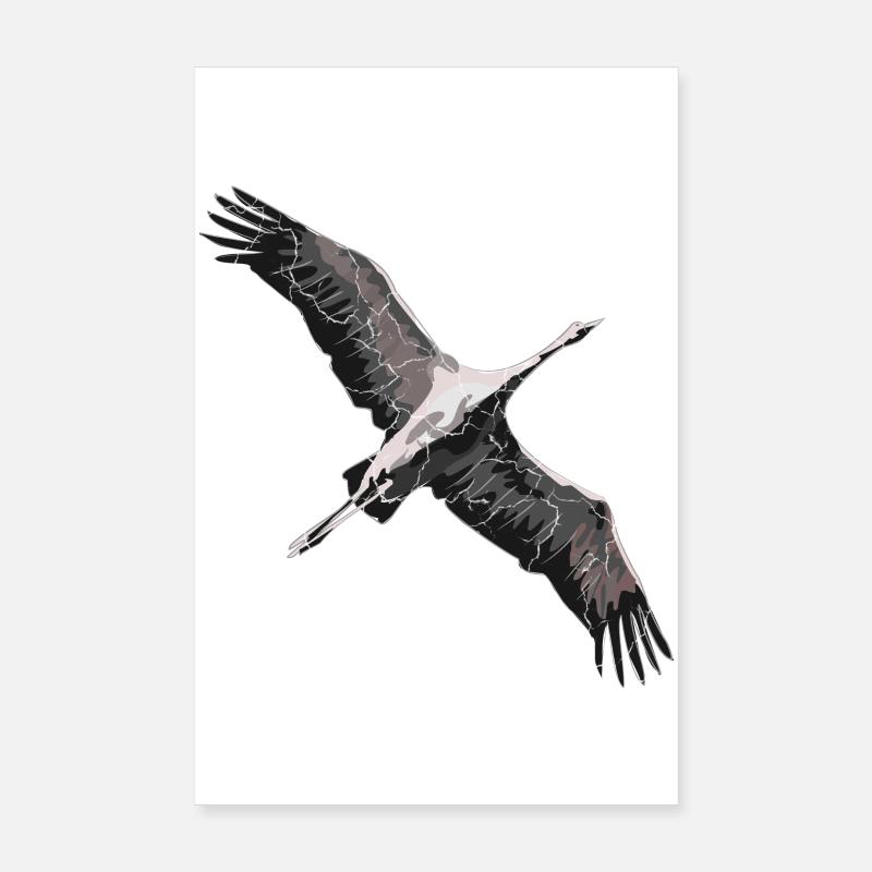 Crane flying south Poster 8" x 12" (20x30 cm)