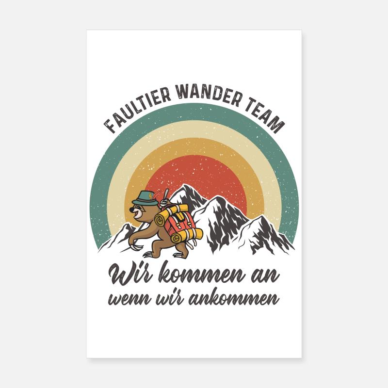 Wandern - Poster 20x30 cm - Weiß