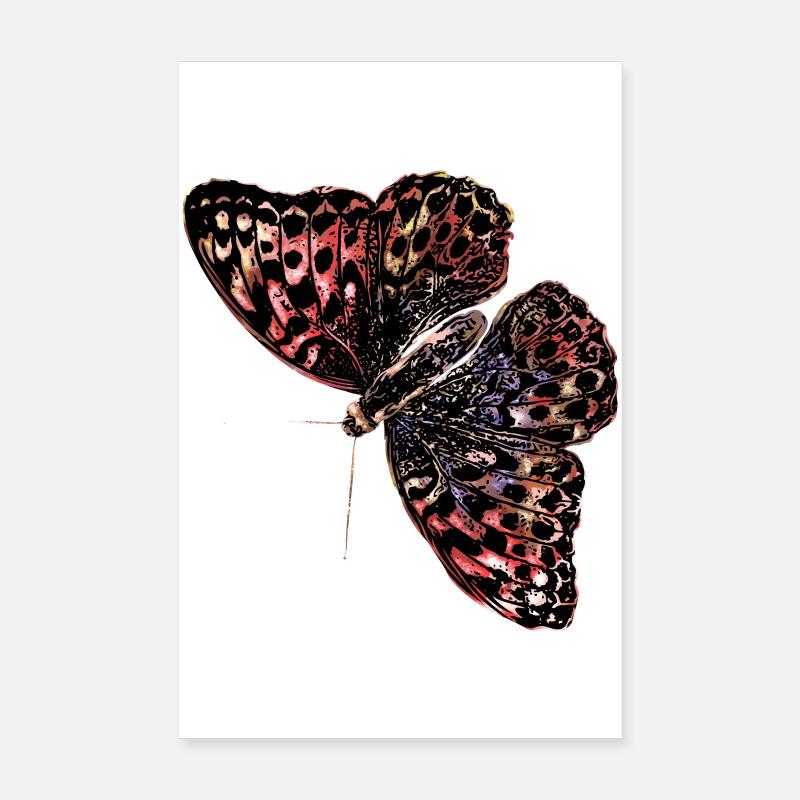 Aquarelle de papillon coloré Poster 20 x 30 cm