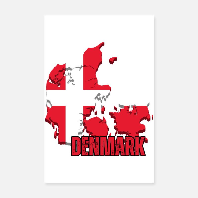 Fierté danoise, drapeau du Danemark Poster 20 x 30 cm