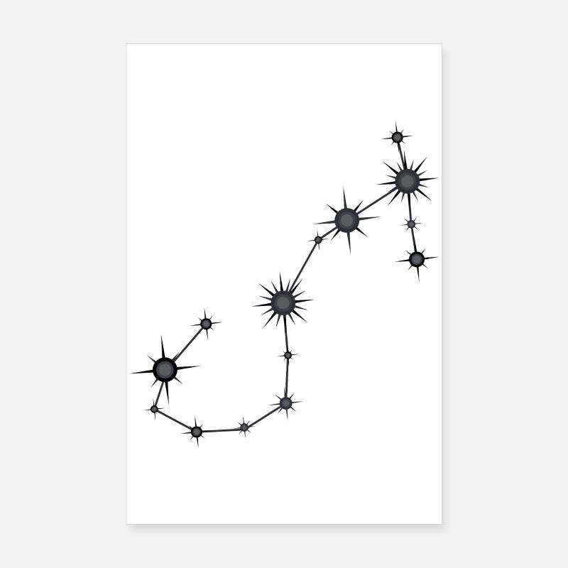 Skorpion Sternbild Sternzeichen Schwarz Grau Poster 20x30 cm
