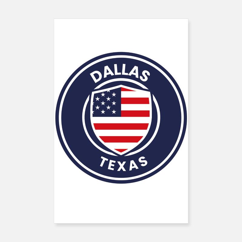 Dallas Texas Emblem Shield Poster 8" x 12" (20x30 cm)