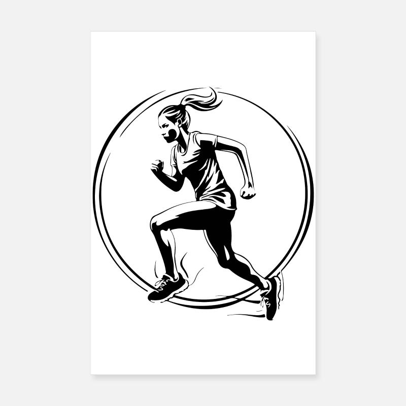 Femme marathon courante et jogging Poster 20 x 30 cm