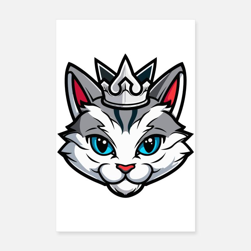 Couronne de tête symbole de chat Poster 20 x 30 cm