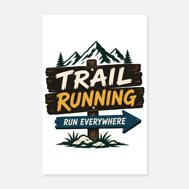 Course en sentier - Courez partout Poster 20 x 30 cm