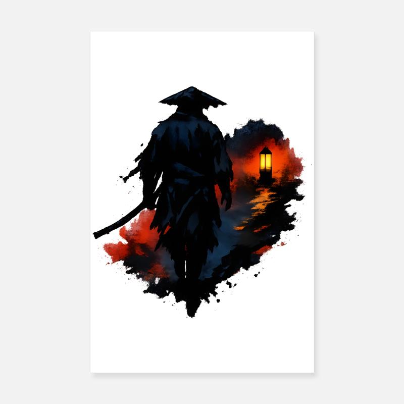 Nachtwanderer mit Laterne Poster 20x30 cm