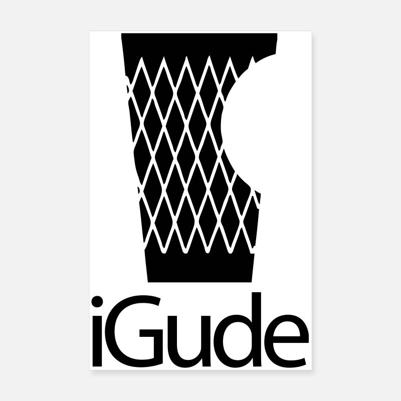 iGude - Geripptes schwarz Poster 20x30 cm