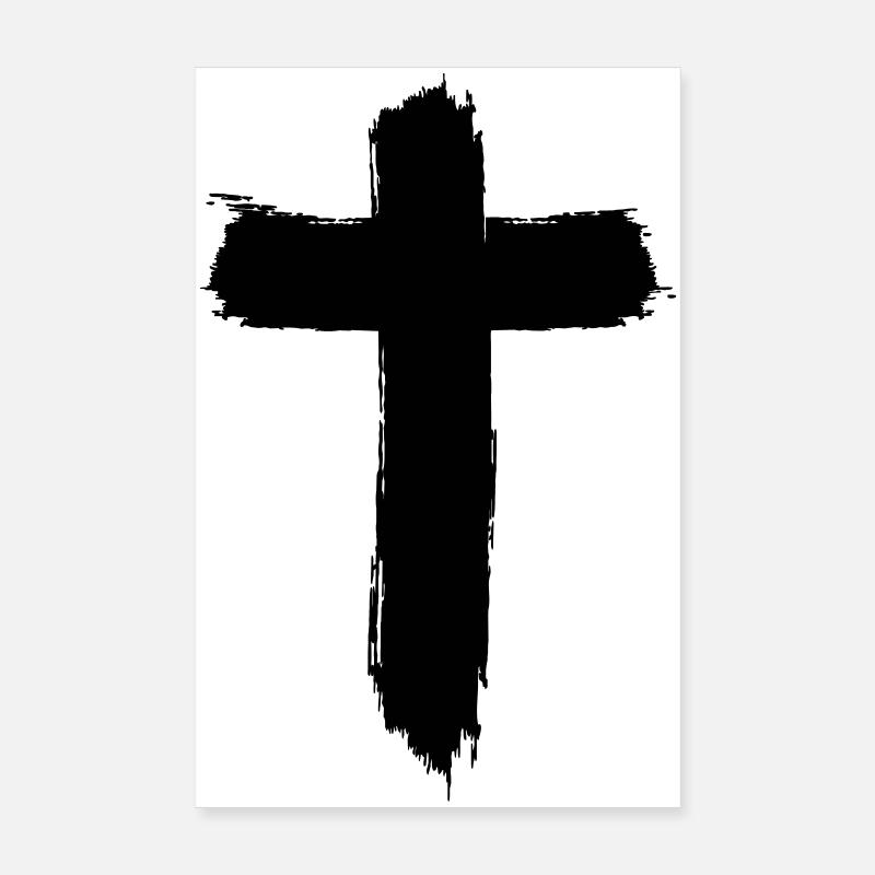 Kreuz Design im Graffiti-Style - Poster 20x30 cm - Weiß