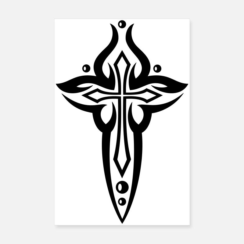 Cross, Crucifix, with pearls. Poster 8" x 12" (20x30 cm)