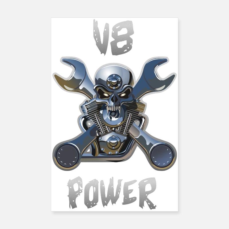 Puissance du moteur V8 Poster 20 x 30 cm