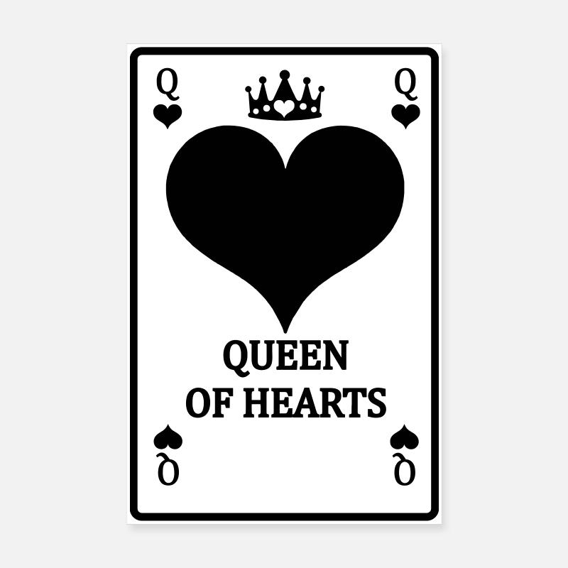 Playing card My hearts queen with text 'MY QUEE Poster 8" x 12" (20x30 cm)