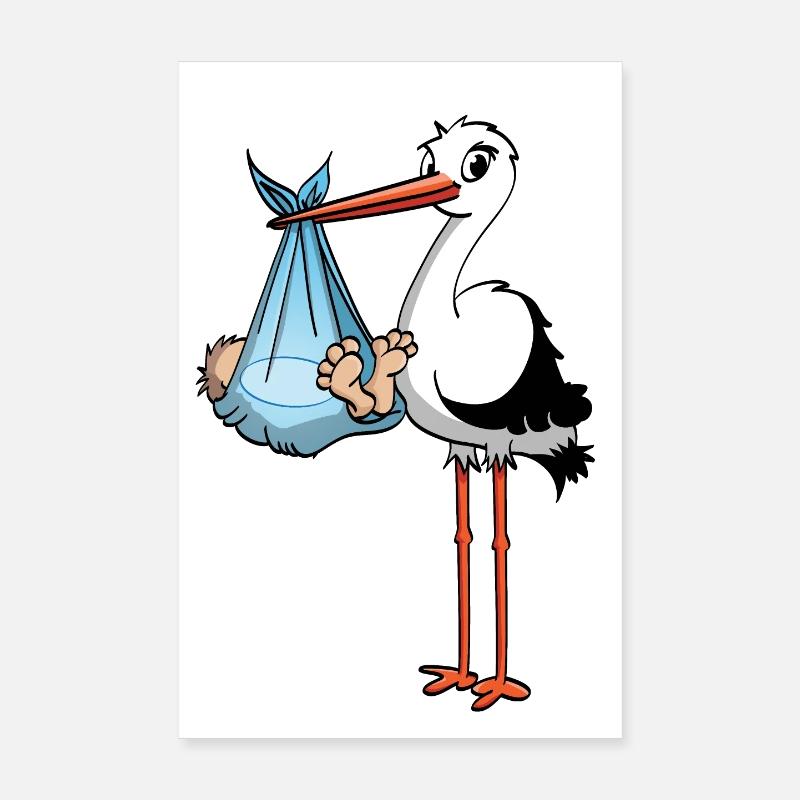 Der Storch und der kleine Junge Poster 20x30 cm