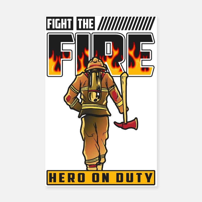 Fireman Poster 8" x 12" (20x30 cm)