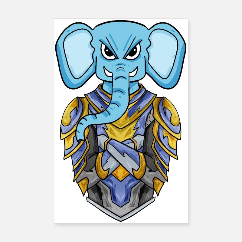 Knight elephant cool Poster 8" x 12" (20x30 cm)