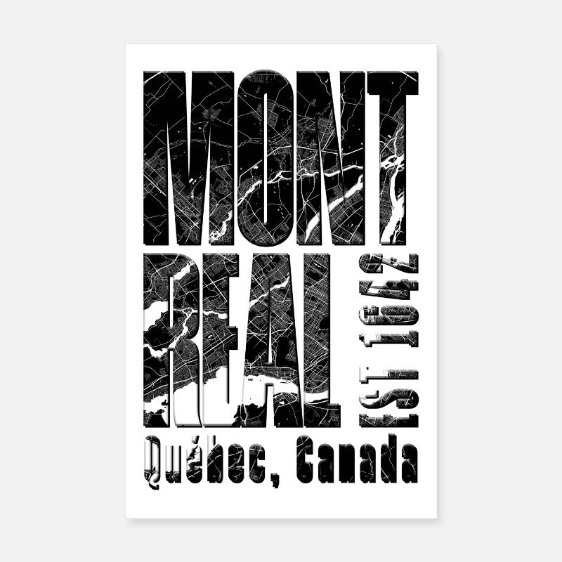 Montréal, Canada, Design avec plan de la ville Poster 20 x 30 cm
