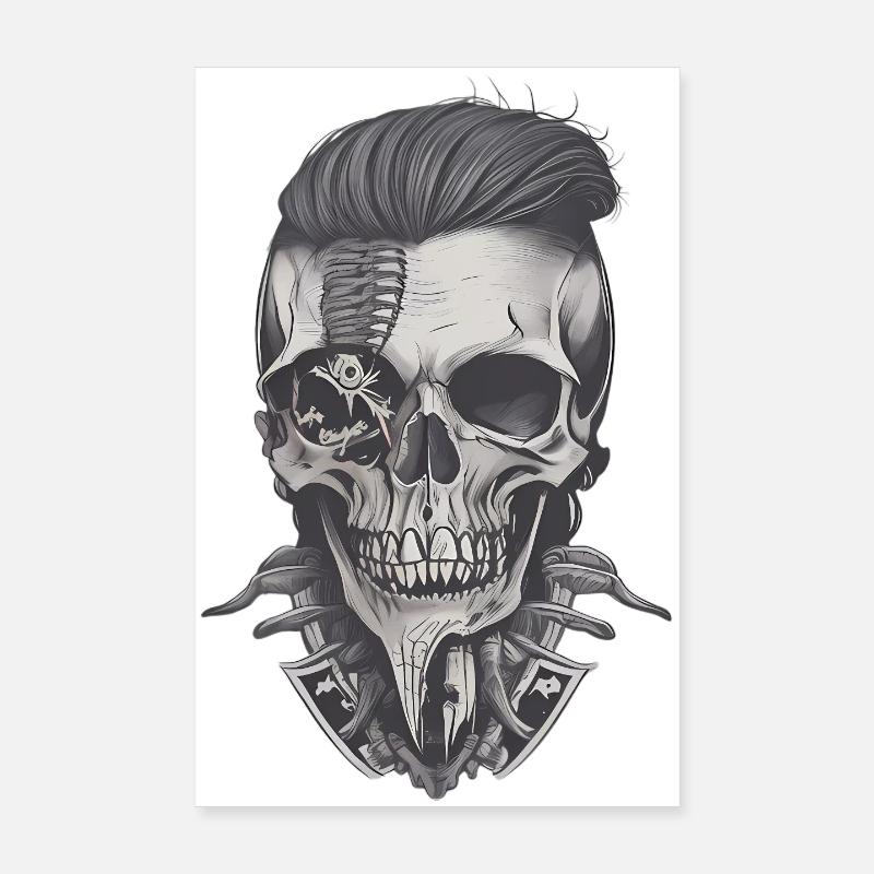 Hipster Skull Poster 8" x 12" (20x30 cm)