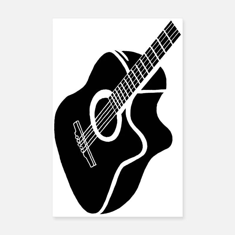 black guitar Poster 8" x 12" (20x30 cm)
