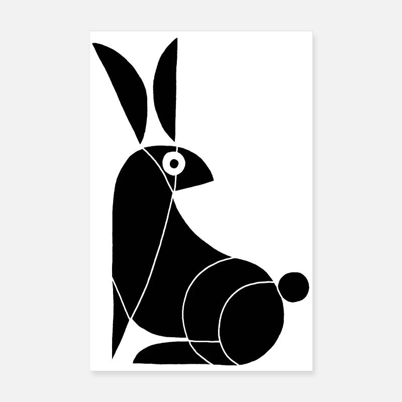 Funny Black Rabbit Poster 8" x 12" (20x30 cm)