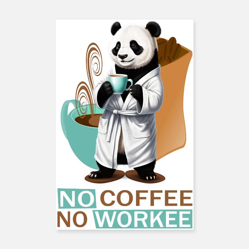 Panda mit Bademantel Poster 20x30 cm