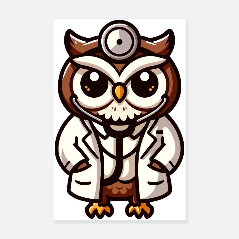 Mediwise Owl : le médecin à plumes Poster 20 x 30 cm