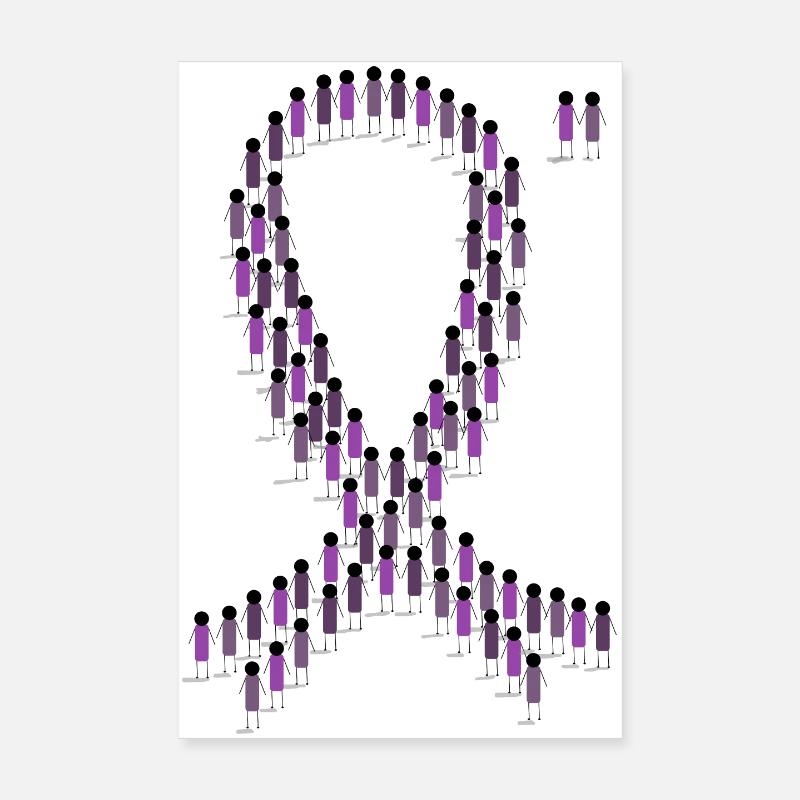 Crowd Purple Epilepsy Bow Togetherness Poster 8" x 12" (20x30 cm)
