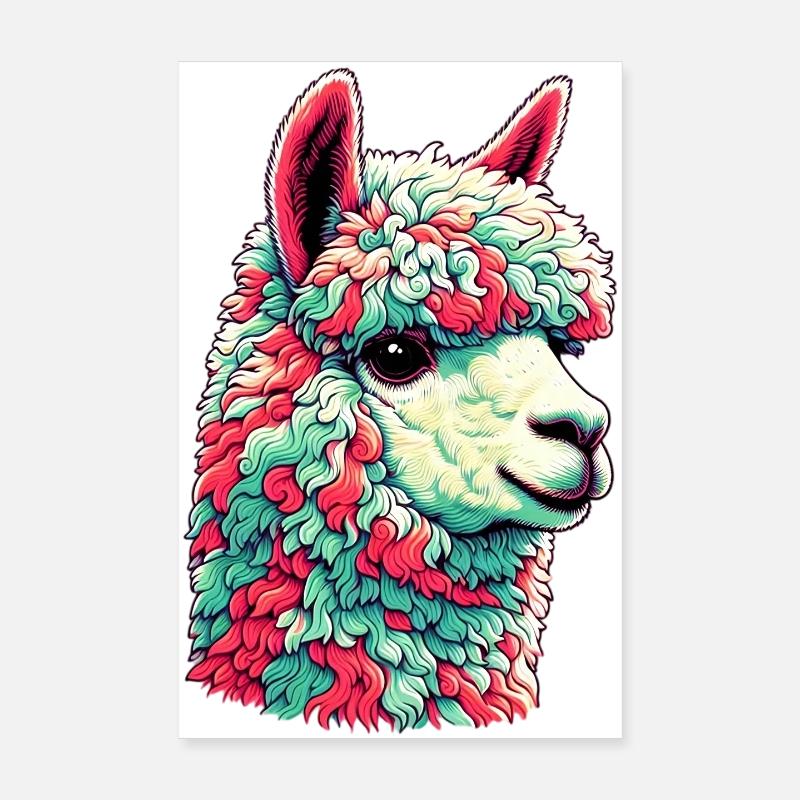 Alpaca Poster 8" x 12" (20x30 cm)