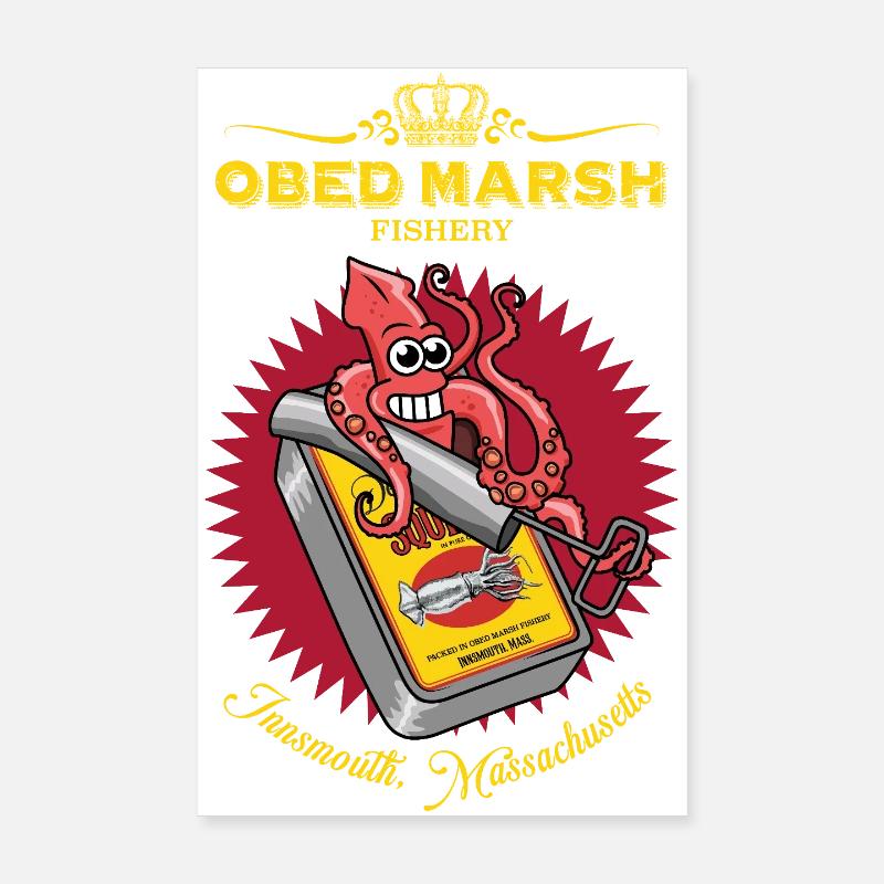 OBED MARSH Devil Reef Fischerei - Poster 20x30 cm - Weiß