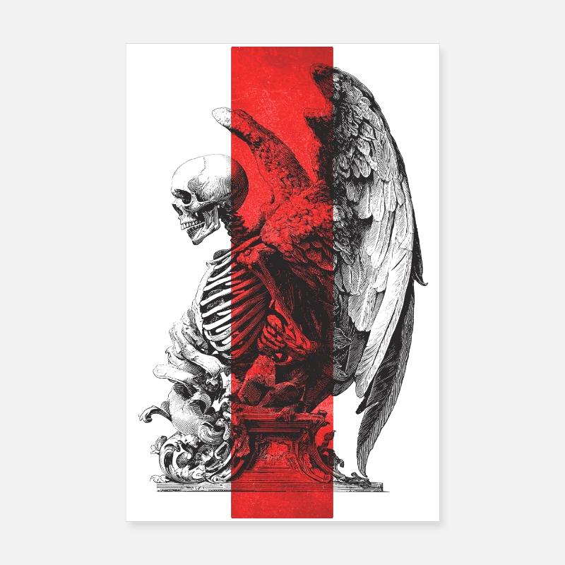 Statue de squelette Poster 20 x 30 cm