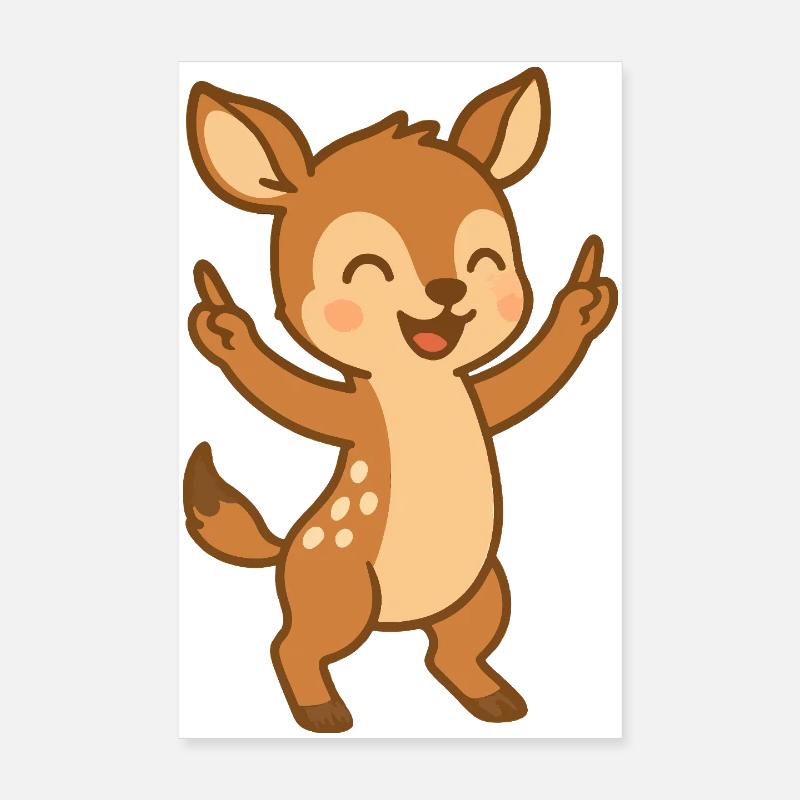 Bébé cerf dansant Poster 20 x 30 cm