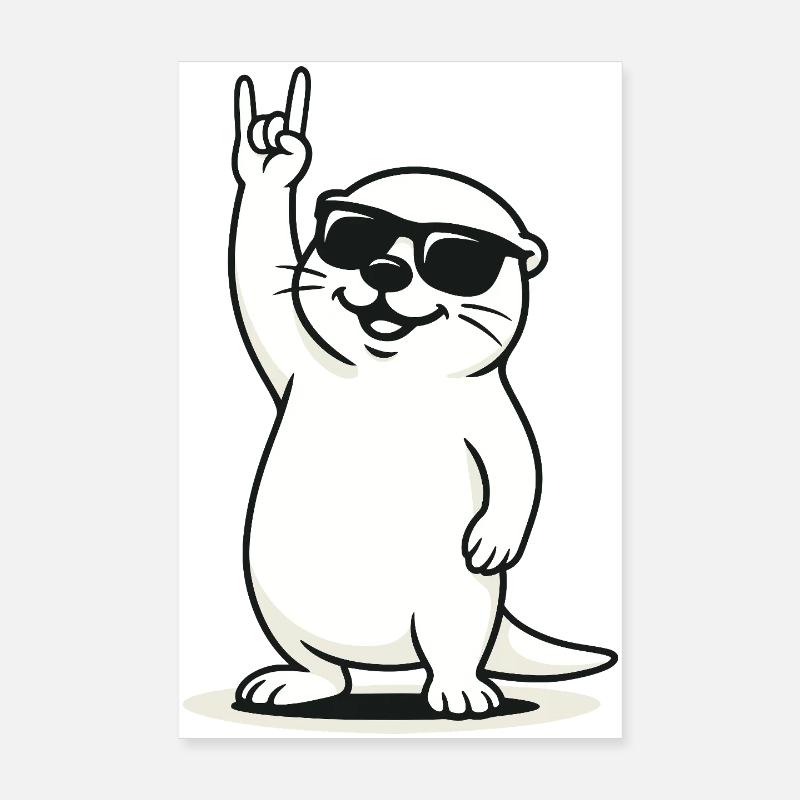Loutre à bascule Poster 20 x 30 cm