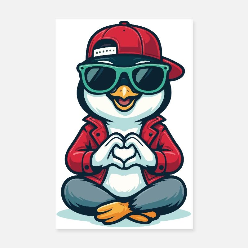 Amour Pingouin Cool Poster 20 x 30 cm
