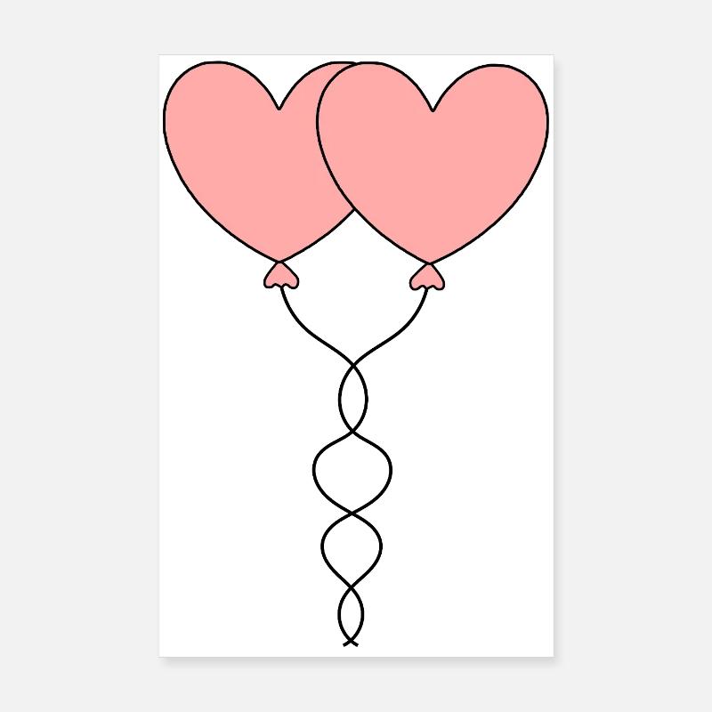rosarotes Herz Herz rosa rot Geschenk Valentinstag Poster 20x30 cm