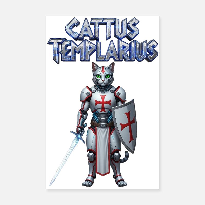 Cattus Templarius Katzenritter Poster 20x30 cm